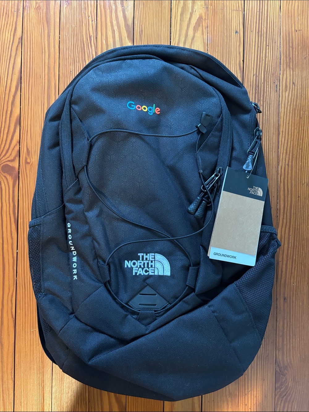 The North Face Groundwork Backpack in Black with Google Embroidery